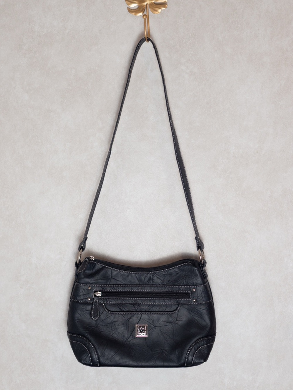 Stone and Co Nancy leather hobo crossbody purse